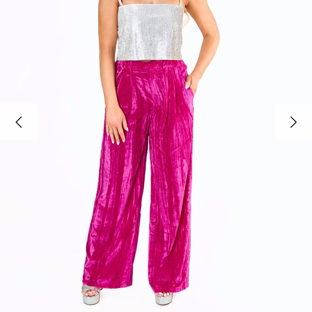 NWT- Buddy Love Velvet high waisted pants